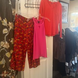 Collection J Crew size 8 Wide leg pants 100% SILK!